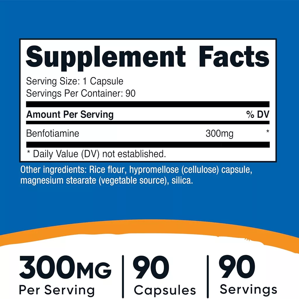 مکمل Benfotiamin ناتریکاست شکل محلول در چربی ویتامین B1