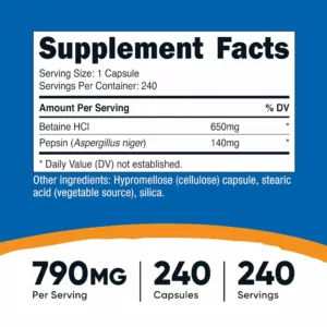 مکمل بتائین پپسین ناتریکاست betaine HCL+Pepsin