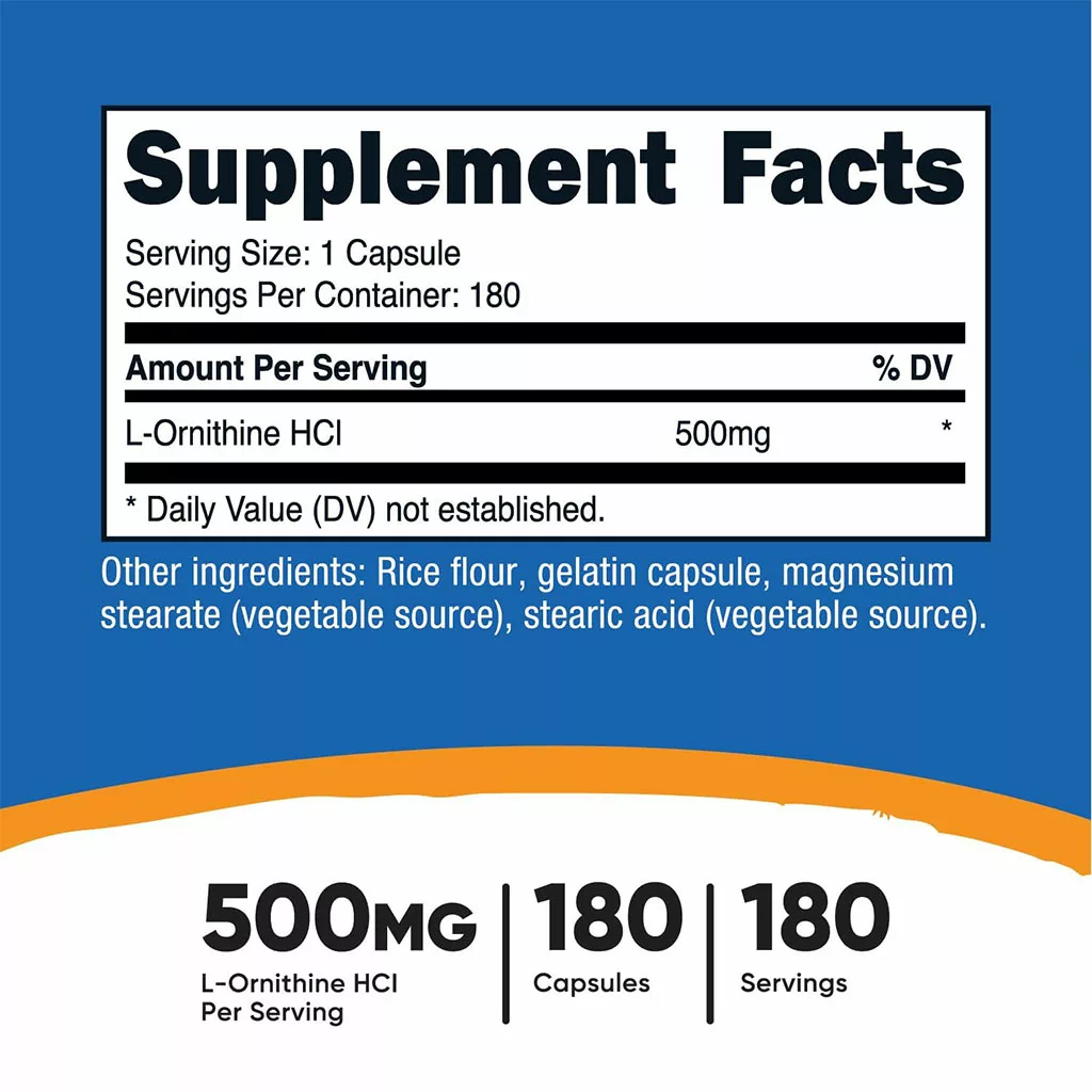 مکمل L-Ornithine اورنیتین ناتریکاست 500mg